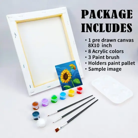 Sunflower Canvas Painting Kit - 8x10 {5}