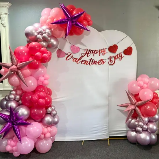 Pink Balloons Set 12 Inch Hot Pink and White Balloons (Pink White) {6}