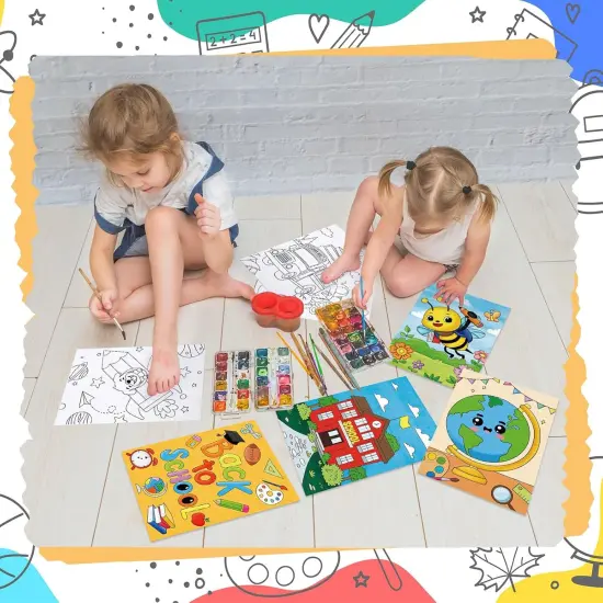 12 Packs Pre Drawn Canvas to Paint - 5" X 7" (School) {5}