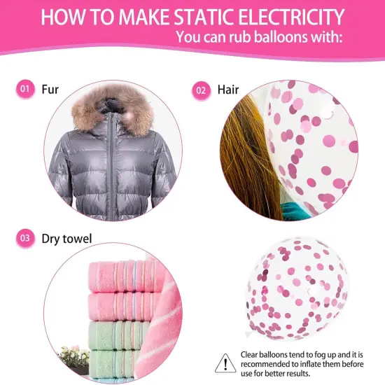 68Pcs Pink Balloons Kit 12 Inch Metallic Pink Balloon(pink) {3}