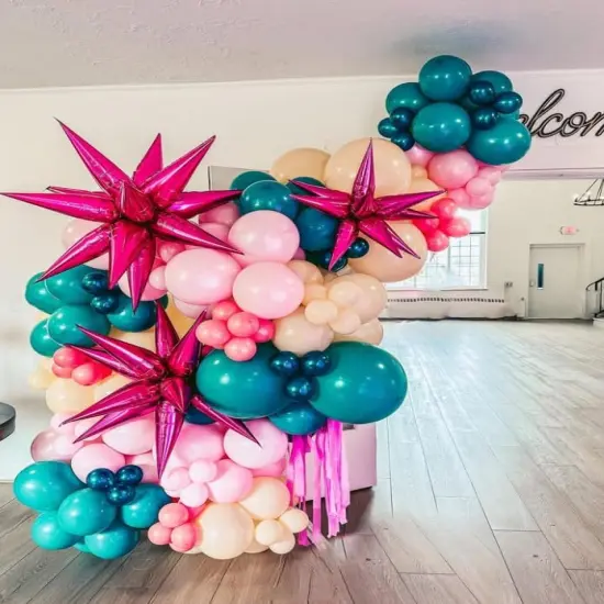 3pcs 26inch babe pink Star foil balloons(Girl Pink) {3}