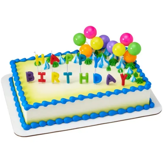 Happy Birthday Neon Candles DecoSet&reg; Cake Decoration {3}