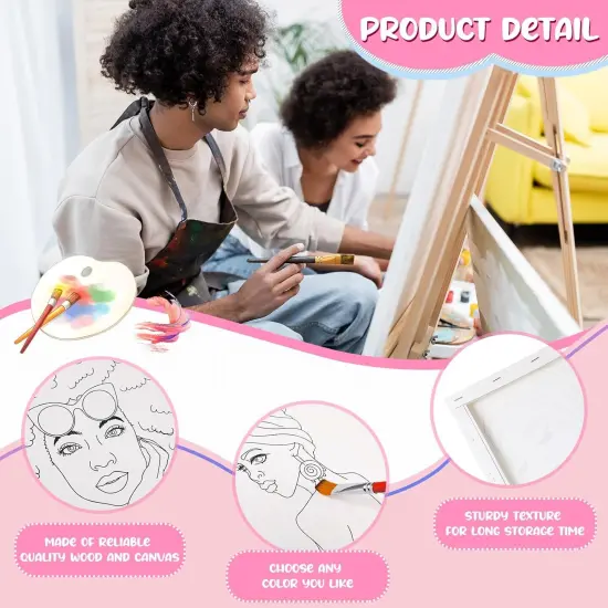 20 Pcs Stretched Pre Drawn Canvas - 8 x 10'' (Stylish) {3}