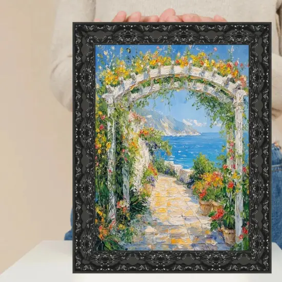 Piano Black Glossy Ornate Picture Frame 40x40 frame {3}