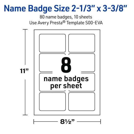 Avery Printable Rectangle Adhesive Name Badges, Pre-Printed Colorful Design, Matte White, 2-1/3" x 3-3/8", Laser & Inkjet Compatible, 80 Total, Great for Branding, Marketing, and Events {5}