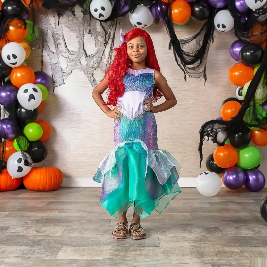 Little Mermaid Ariel Costume for Kids Deluxe Sea Princess Dress, Perfect for Halloween {1}