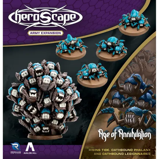 Renegade Games: Heroscape: Rising Tide &ndash; Oathbound Phalanx & Oathbound Legionnaires Army Expansion - 5 Assembled Unpainted Miniatures & 2 Army Cards {4}