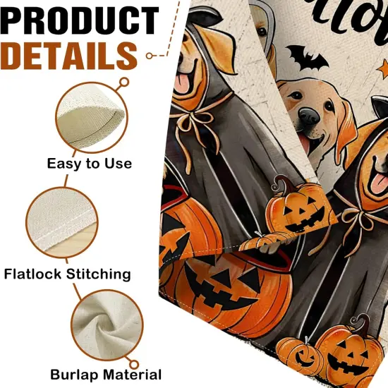 Happy Halloween Ghost Dogs Decorative Garden Yard Flag - 12 x 18inch(Three Ghost Dogs) {2}