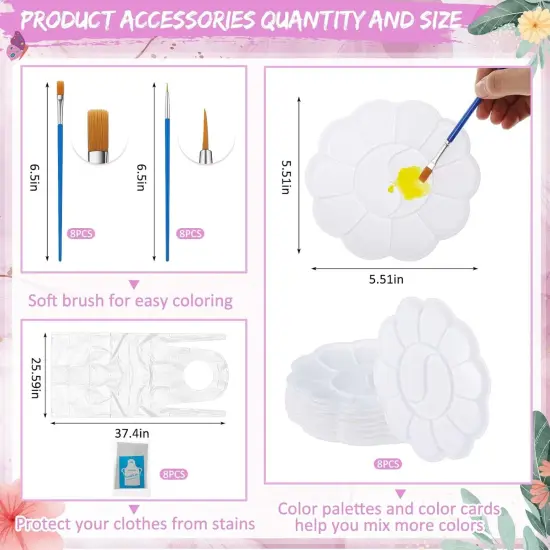 72 Pieces Pre Drawn Canvas Kit, Paint and Sip Kit for Adults {3}