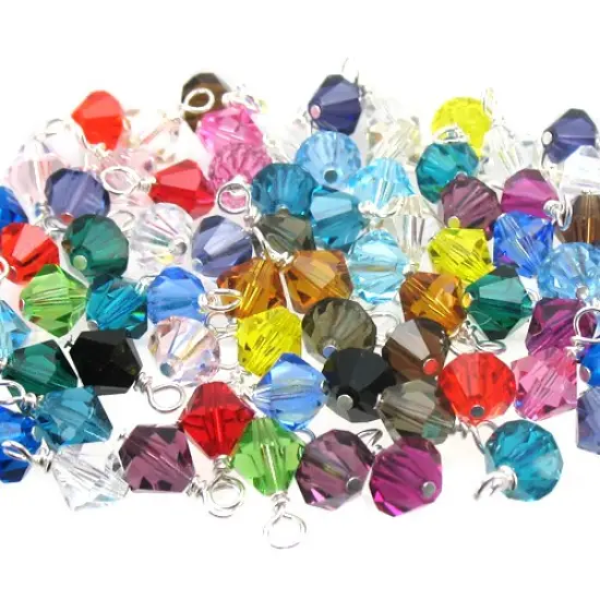 Crystal Bicone Bead Dangles, Bulk Colorful Dangle Charm Mix, 25 assorted pieces, Adorabilities {2}