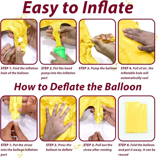 Happy Birthday Ballon (3D Gold Mylar Foil) {3}