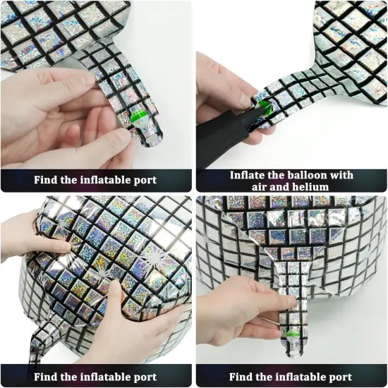 12 Pieces 18 inches Foil Disco Ball Balloons {4}