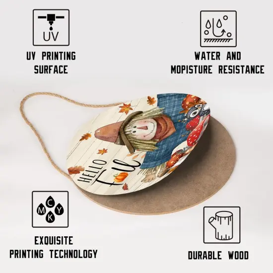 Hello Fall Scarecrow Pumpkin Door Sign - Fall Scarecrow {2}