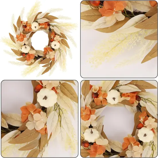 21.6 Inch Fall Autumn Wreath {5}