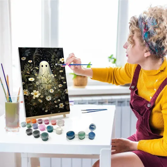 Halloween Paint by Numbers Kit - 12x8 Inch (Ghost) {3}