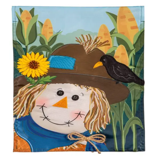 Scarecrow and Friend Fall Garden Flag 2 Sided {1}