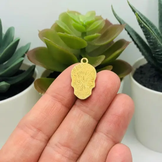 Enamel Sugar Skull Dia De Los Muertos Day or the Dead Charms, 22x12mm {3}