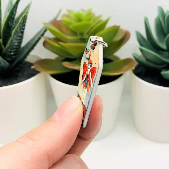 Fall/Autumn Coffin Butterfly Fairy Charms, 41x21mm {3}