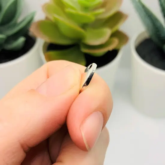 Small Antique Silver Waterdrop Embellishments, 11x8mm {4}