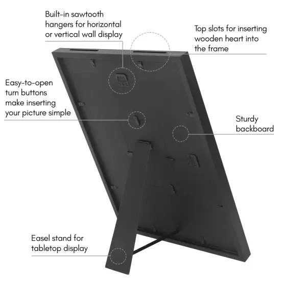 Americanflat 12x16 Wedding Guest Book Alternative with 80 Heart Tokens - Fits One 4x6 Photo {5}