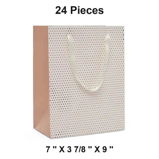 Metallic Dots Euro Totes Ribbon Handles 7'' X 3 7/8'' X 9'' Stylish {1}