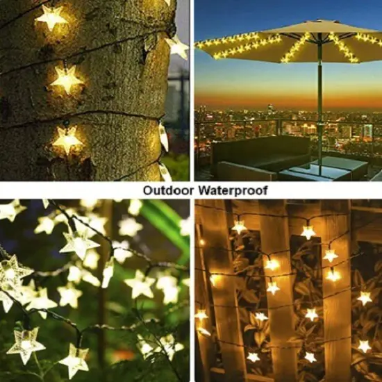 100 LED Solar String Light Star Warm White {2}