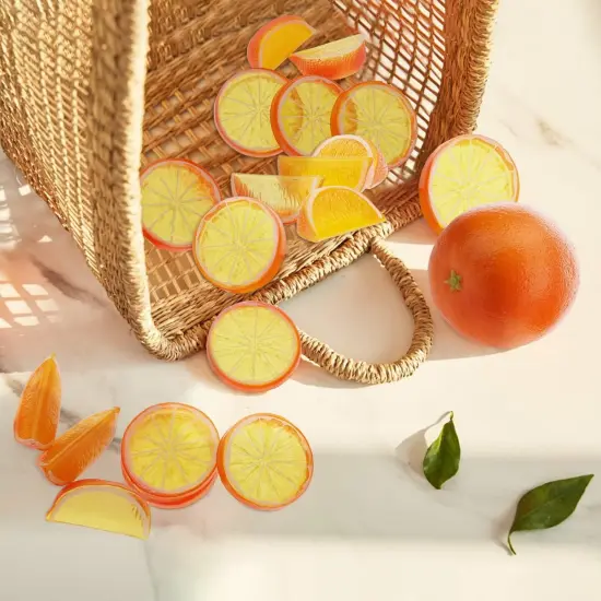 19 Pcs Artificial Fake Orange & Slices Blocks Set {4}