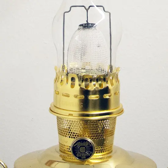 Aladdin Brass Hanging Oil Lamp with Larger Fuel Tank, Genie III Chandelier for Homesteaders or Emergencies, 28 in tall, Brass Trim {4}