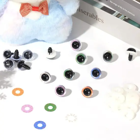 30PCS 18mm Clear Safety Eyes for Crocheting with Washers (5 Colors) {3}