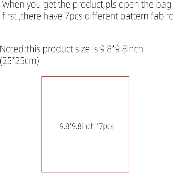 7Pcs Fruit Cotton Fabrics - 9.8" x 9.8" {3}