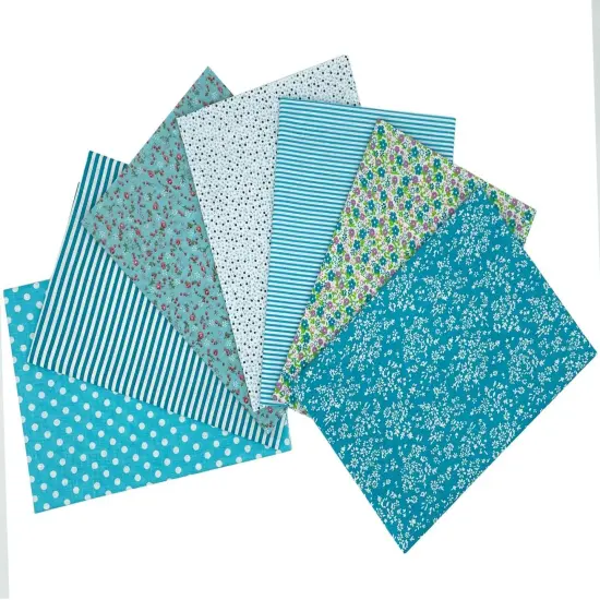 7PCS Cotton Fabric Squares - 50 x 50 cm (Mint Blue) {4}