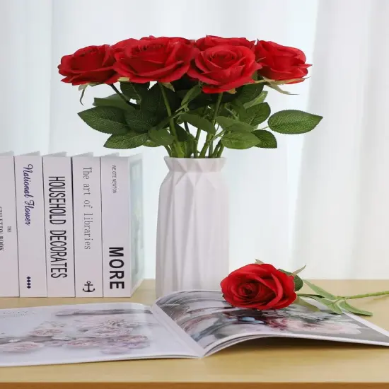 12 Pcs Artificial Rose Flower Artificial Flowers Bouquet {3}