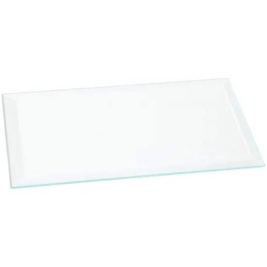 Plymor 3" x 5" Rectangle, 3mm Thick Beveled Clear Glass {1}