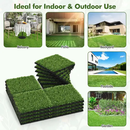 30pcs 12"x12" Interlocking Artificial Grass Tiles {6}
