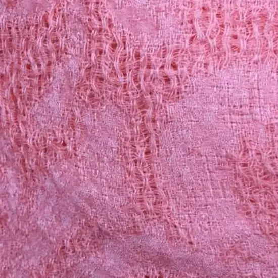 1 Yard Coral Silk Gazar Embroidered Fabric for Dresses and Gowns 56 Inches Wide {2}