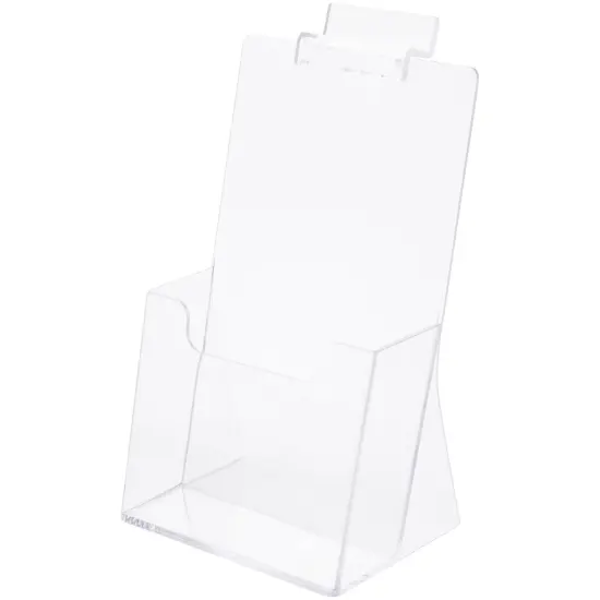 Plymor Clear Acrylic Tri-Fold Brochure Literature Holder (Countertop / Slatwall), Fits Documents Up to 4" Wide {1}