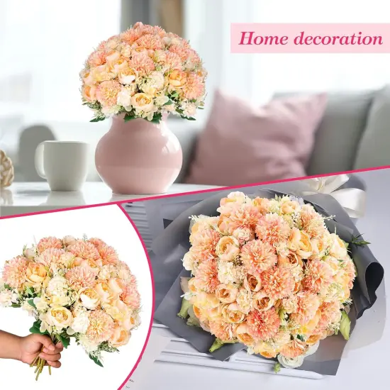 12 Bundles Peonies Artificial Flowers (Orange) {5}