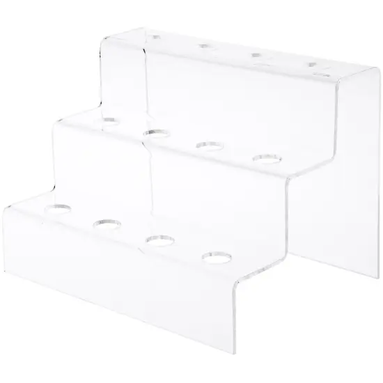 Plymor Clear Acrylic Wine Bottle Stopper Display Stairs, 6.25" H x 8.75" W x 6.5" D {1}