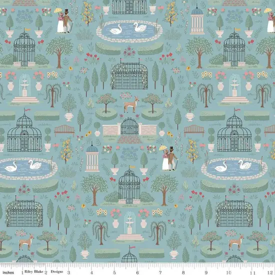 Emma Highbury Blue 43"/44" Fabric Per Yard {1}