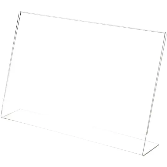 Plymor Clear Acrylic Sign Display / Literature Holder (Angled), 17" W x 11" H {1}