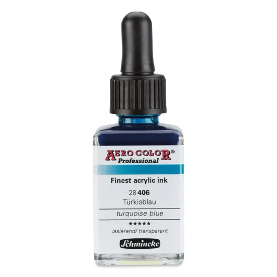 Schmincke Aero Color Professional Airbrush Color - 28 ml, Turquoise Blue {1}