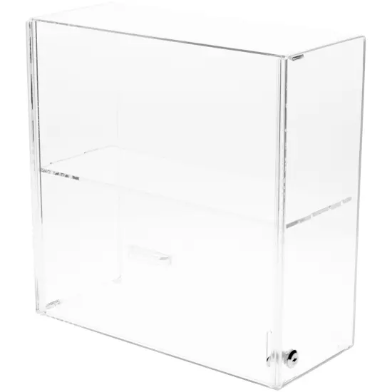 Plymor Clear Acrylic Locking Display Case with Sliding Back, 1 Shelf {1}