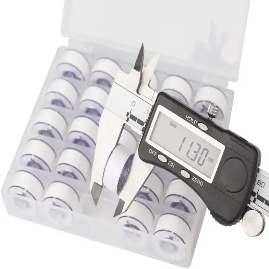 25pcs 90WT White Prewound Bobbin Thread Size A Class 15 (SA156) {4}