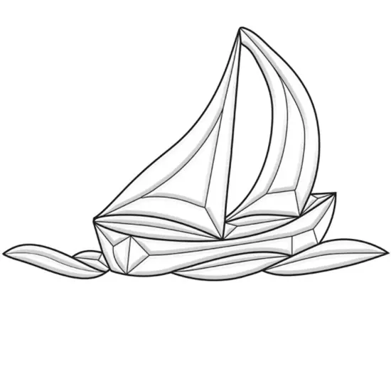 10-1/2" x 7" Exquisite Clear Glass Sailboat Bevel Cluster EC812 {1}