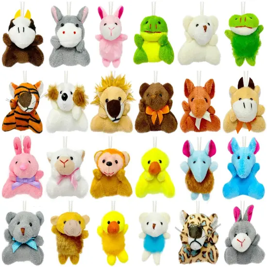 Wrapables Mini Stuffed Animal Plush Toys, Keychain Decoration, Party Favors, Stocking Stuffers, Easter Egg Basket Fillers (Set of 24) {1}