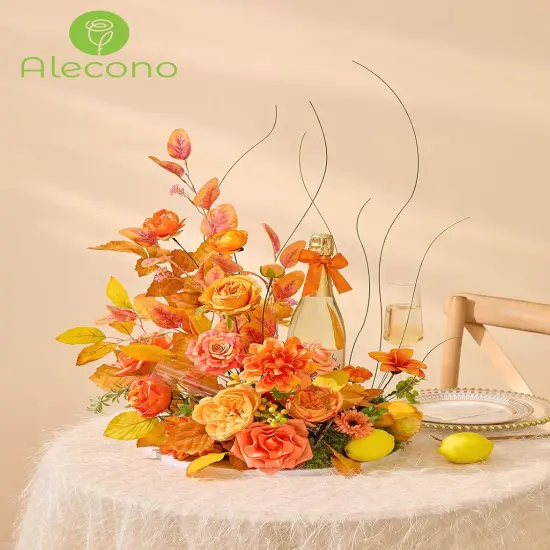 Artificial Bright Orange Silk Flowers {2}