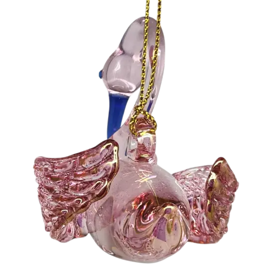 Egyptian Blown Glass Swan Ornament - Pink {3}