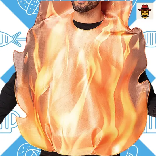 Flaming Fire Adult Costume Funny Flame Tunic Outfit for Halloween {4}