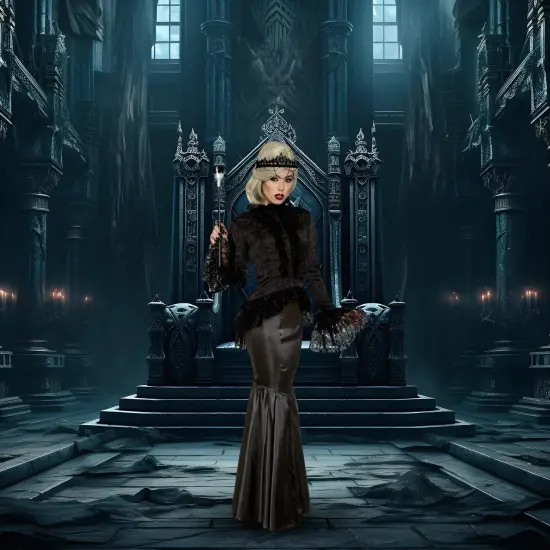 Dark Royalty Queen Blouse Women's Costume Top - Black {4}