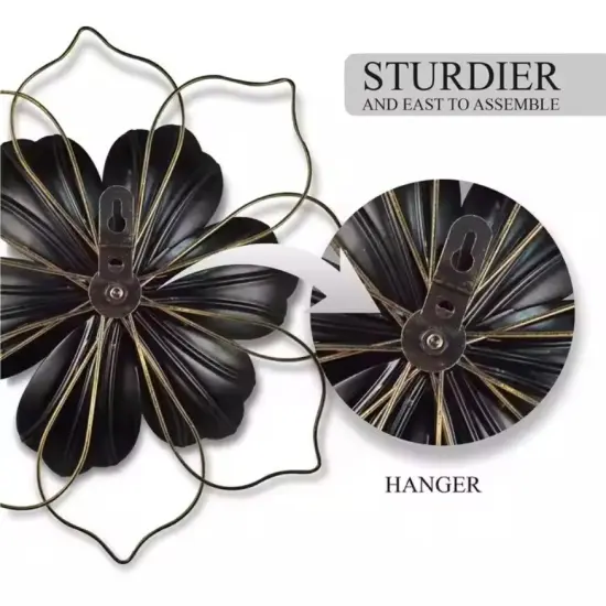 Metal Flower Wall Decor 12-Inch Floral Wall Art for Home Indoor Outdoor {3}